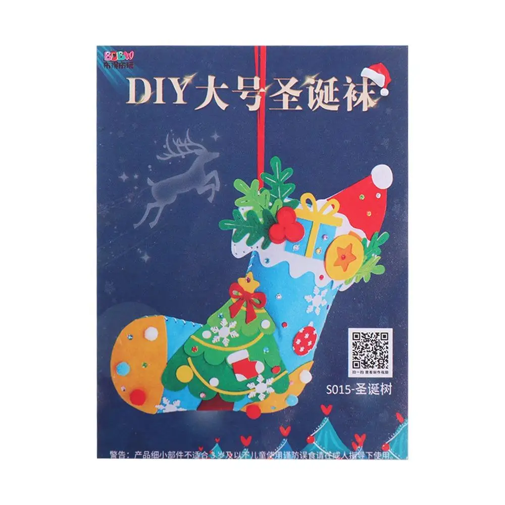 Non-woven Fabric DIY Christmas Stocking Snowman House Decoracion Hangable Christmas Sock Father Christmas Santa Claus