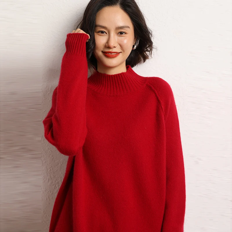 2023 Winter Knitwears,Free Shipping Plus Size Women Sweater,100% Pure Cashmere Pullover,Loose Women\'s Thickened Clothing, SWS01