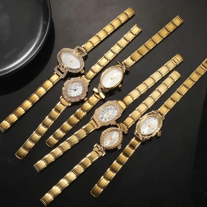 Wholesale Fashion Men Womens DIY 9mm Width Italian Elastic Charm Stainless Classic Oval Watch Bracelet Bangle For Birthday Gifts