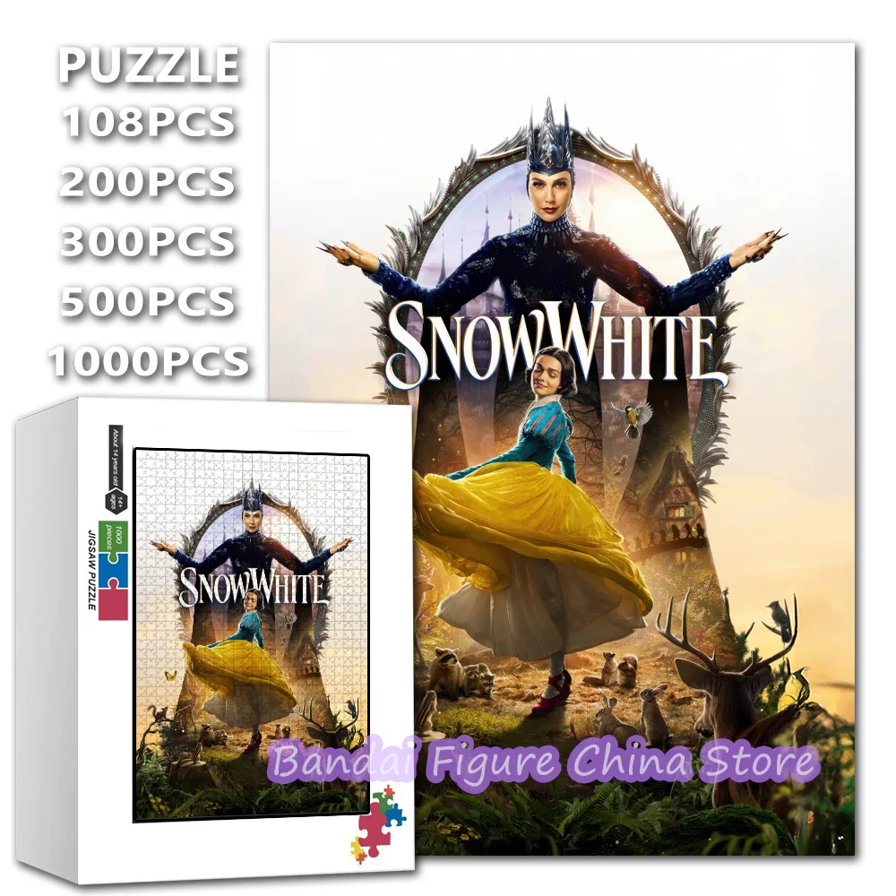 

Disney Princess 108/200/300/500/1000 Pieces Jigsaw Puzzles Snow White 2025 Movies Print Puzzle Decompress Toys Gifts