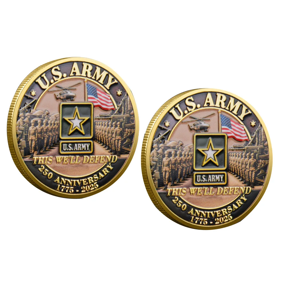1pc U.S. Army 250th Anniversary Star Souvenir Coin 1775-2025 This Well Defend Marine Corps  Coin Gift For Military Enthusiasts - Image 3