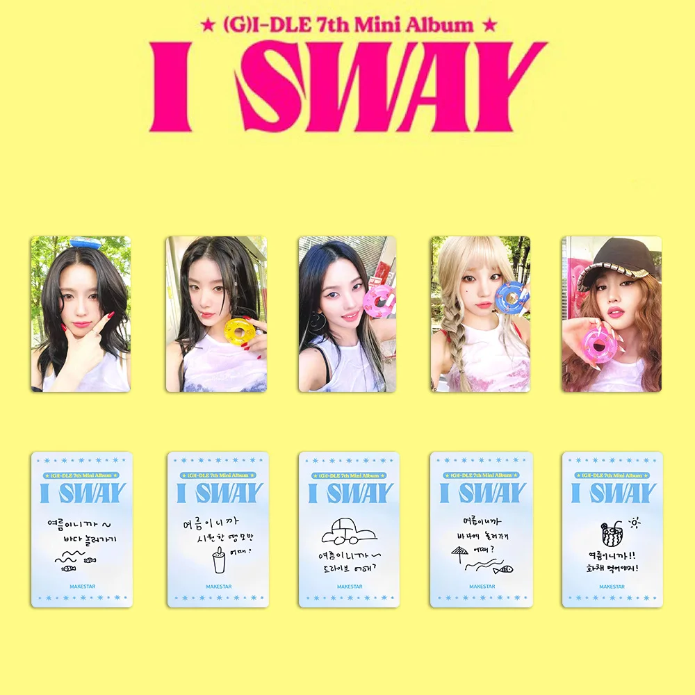 5Pcs/Set Kpop (G)-IDLE Album I SWAY Photocard Double Side Glossy Film Korean Style LOMO Card YUQI SHUHUA MINNIE MIYEON Fans Gift