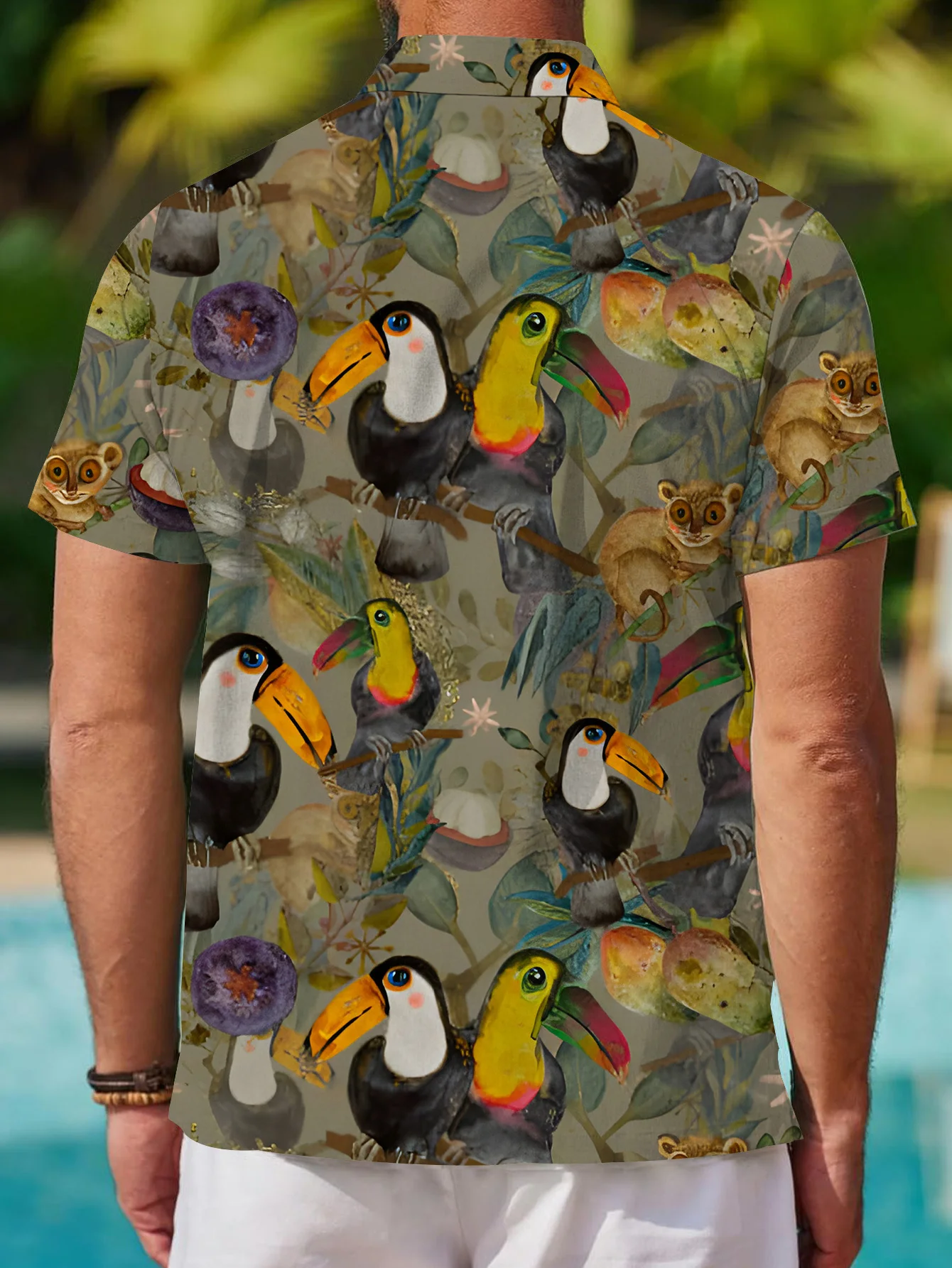 Hawaii Men's Casual Fashion Short Sleeve Shirt New Pattern Novel