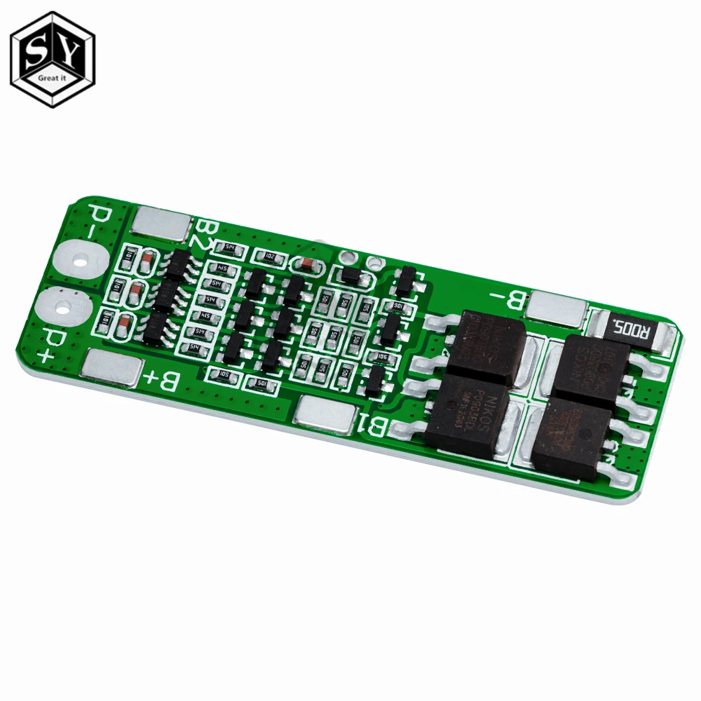 1PCS 3S 15A Li-ion Lithium Battery 18650 Charger PCB 3S BMS Protection Board For Drill Motor 12.6V Lipo Cell Module 64x20x3.4mm