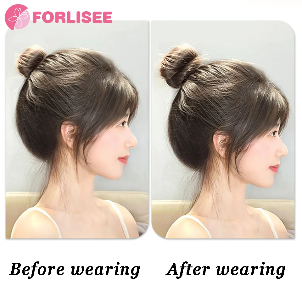 FORLISEE Synthetic Winding Ball Hair Ring Wig Bud Hair Bun Natural Fluffy Hair Volume Low Tie Fluffy Wig Hair Bag