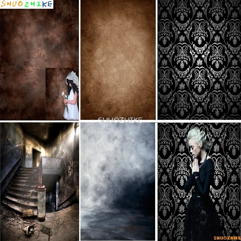 

SHUOZHIKE Vintage Gradient Photography Backdrops Props Brick Wall Wooden Floor Baby Portrait Photo Backgrounds MB-51