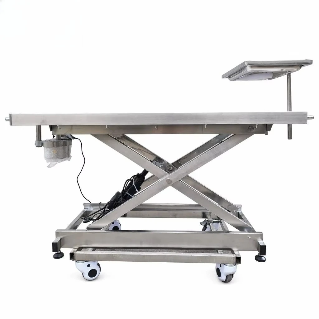 HEYI electric height adjustable veterinary operating table, stainless steel, suitable for animal hospitals and clinics