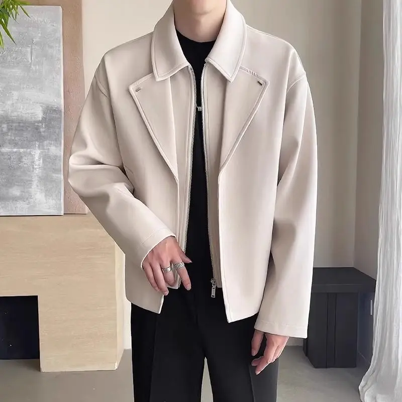 

Мужской пиджак на молнии, однотонный модный мужской пиджак 2025 года, элегантная мужская одежда, модное пальто высокого качества для джентльменов