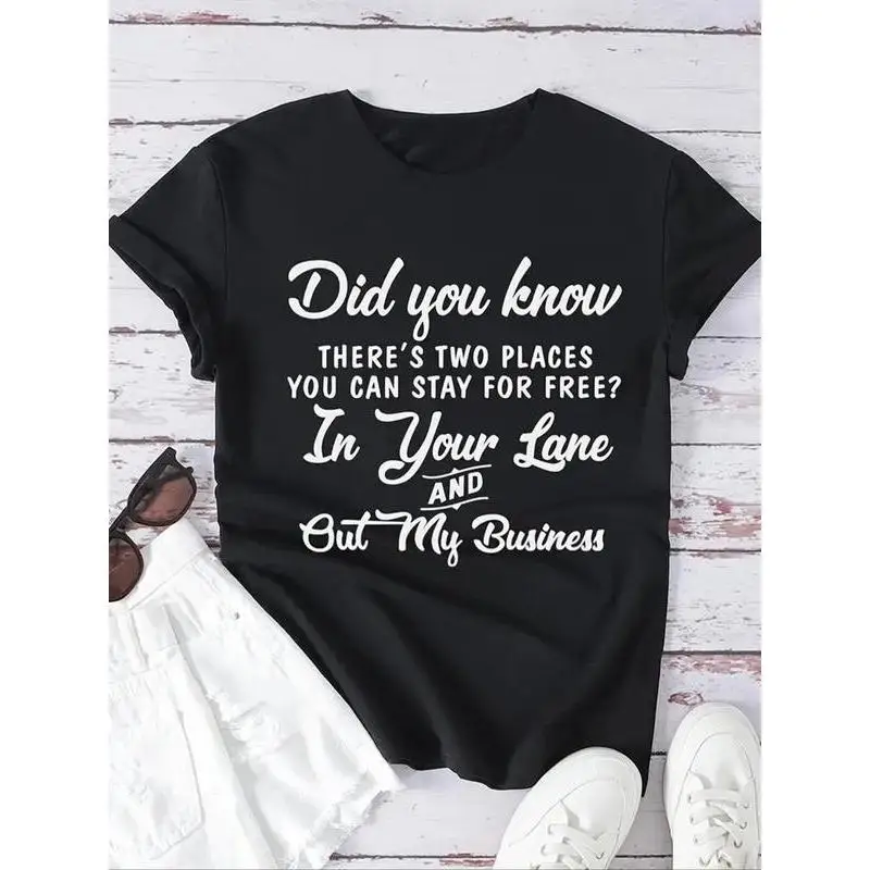 

Unisex Funny Sarcastic T-shirt Men Women Humorous Slogan Tee Stay In Your Lane Graphic Top