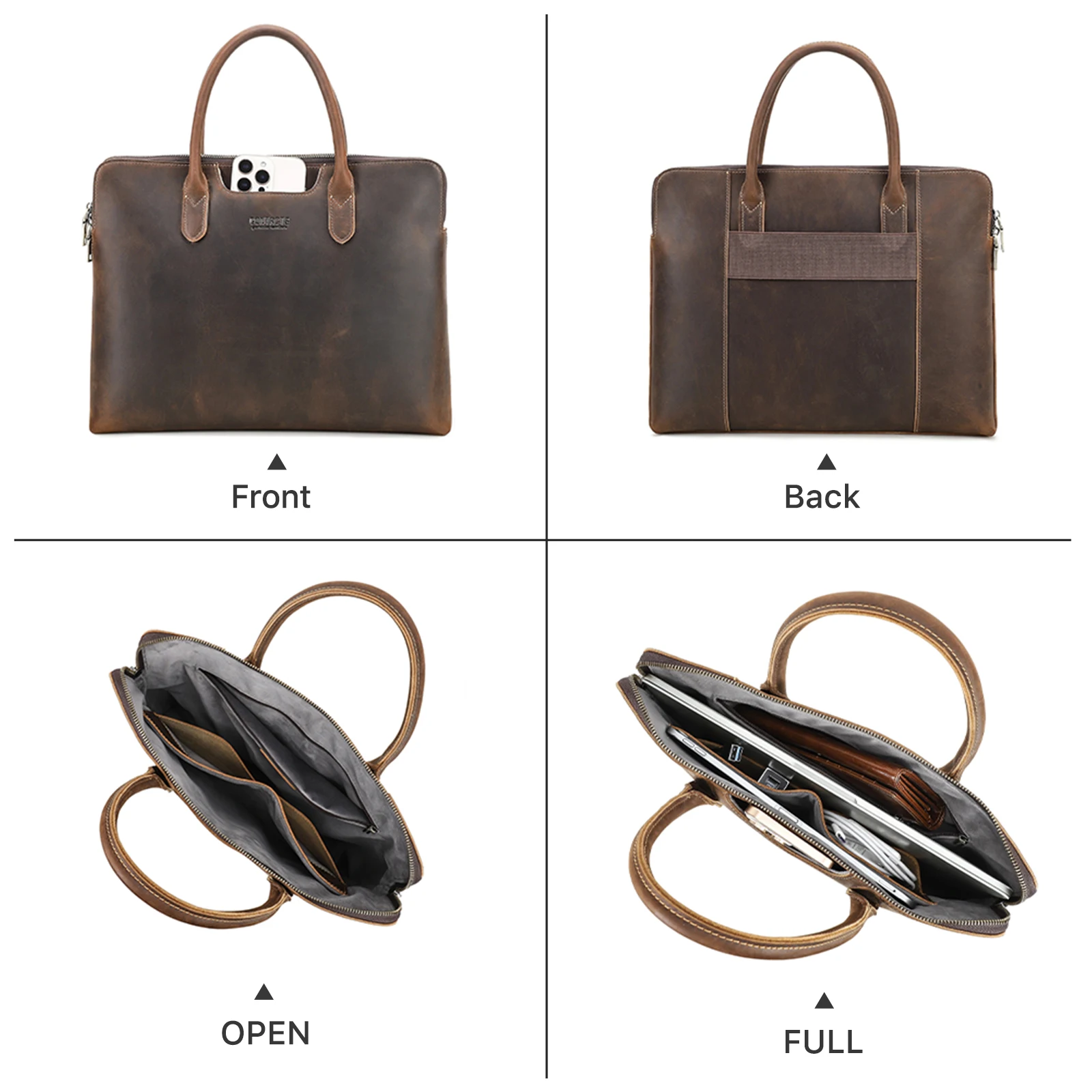 فاخر جلد أصلي للرجال حقيبة حقيبة أعمال محفظة كمبيوتر محمول حقيبة يد حقيبة ساعي الذكور وثيقة حقيبة مكتب