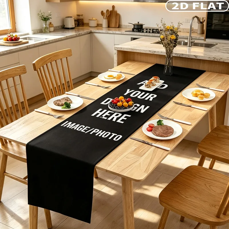 1pc Custom Table Runner, Personalized with Your Image, Logo & Text, Decorative Table Runner for Birthday, Wedding, Anniversary
