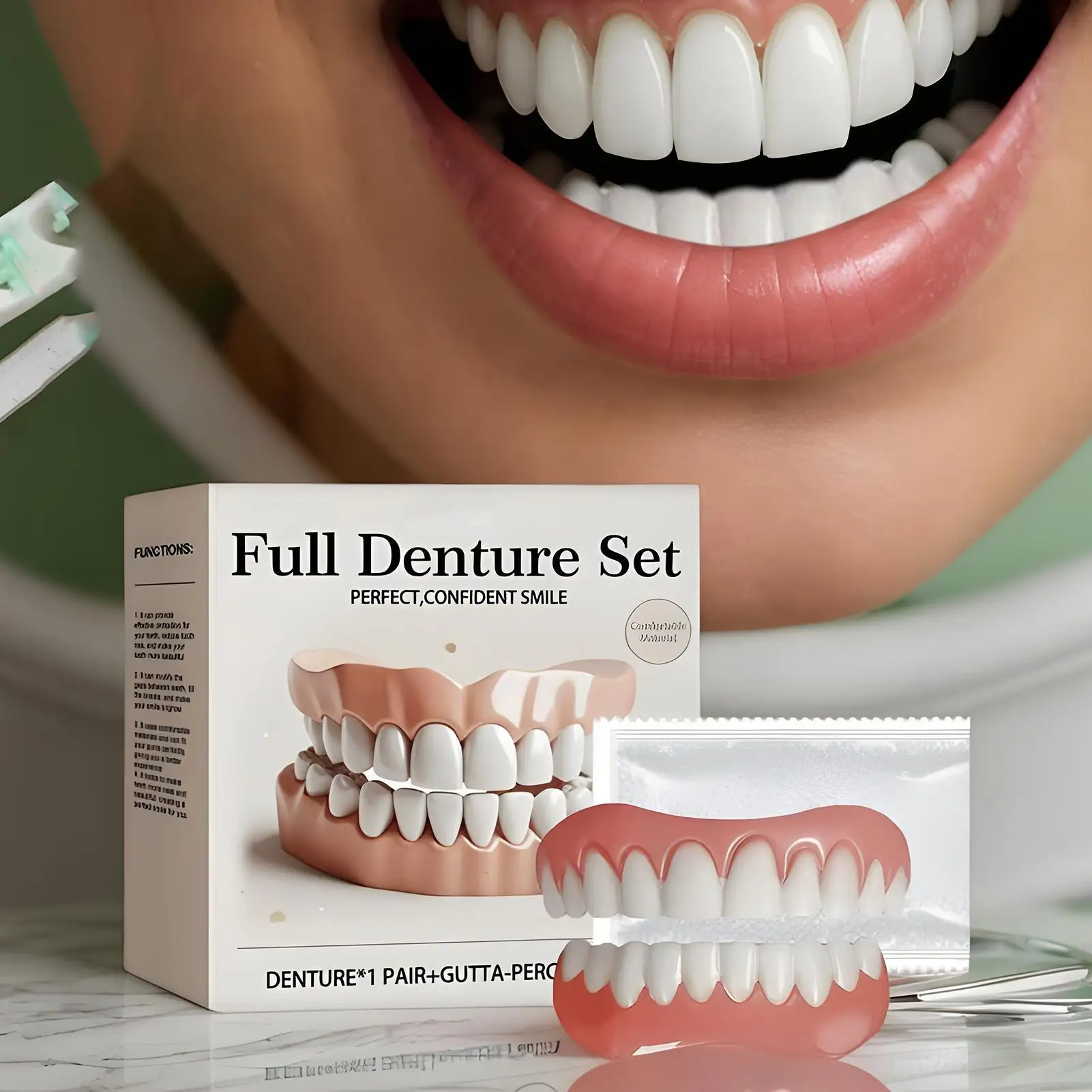 Dentures For Women And Men User Friendly Natural Safe Professional False Teeth Easy And Convenient Denture Modification Kit