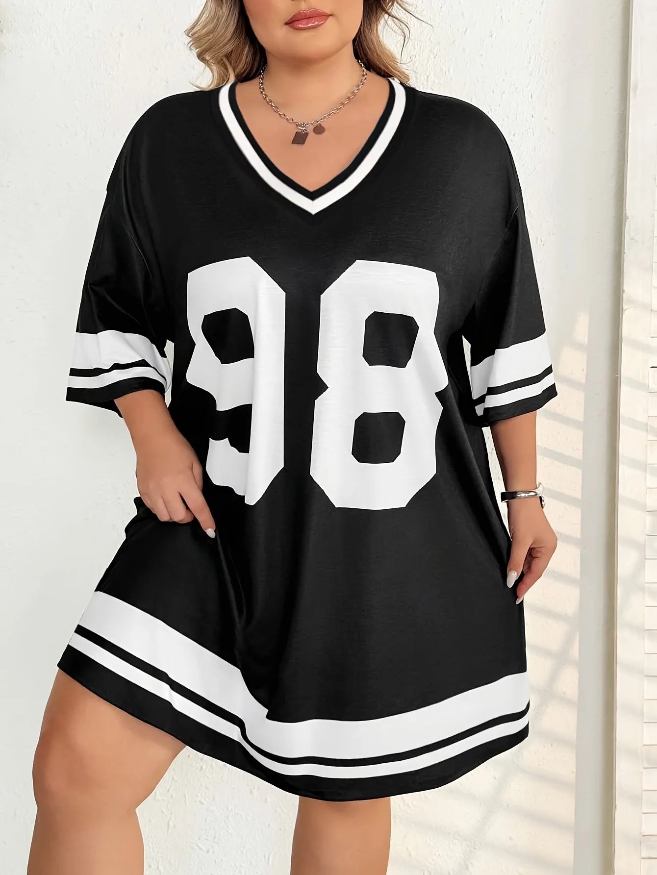 

Женская ночная рубашка с v-образным вырезом, повседневная футболка с короткими рукавами, удобная, всесезонная, подходит для взрослых и детей вдома