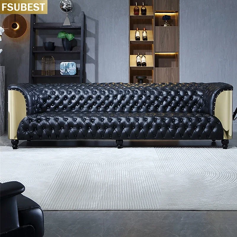 

Американский лофт-стиль-авиатор из натуральной кожи, классический роскошный диван-кресло для гостиной, диваны, алюминиевый диван-авиатор