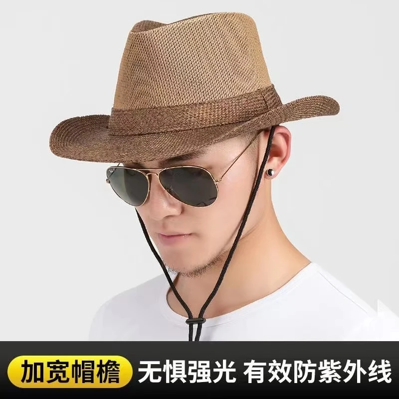 Summer Hat For Man Sun Hat Leisure Outdoor Mesh Formal Hat Breathable And Cool Women Dome Seaside Holiday Wide Brim Sunshade Hat