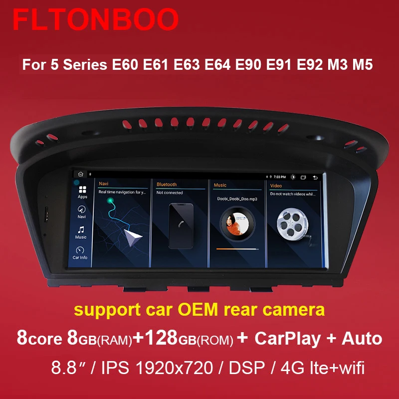 FLTONBOO 8 core DSP IPS Android Car GPS Navigation radio Multimedia player for BMW 5Series E60 E61 E63 E64 E90 E91 E92 E93