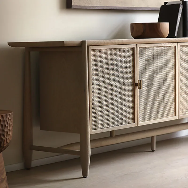 Sideboard Cabinet Living Room Rattan Locker Storage Cabinet Home Modern Simple Small Apartment