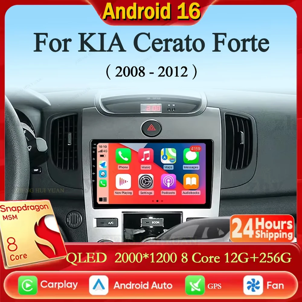 For KIA Cerato Forte 2008 2009 2010 2012 Car Radio Android 16 Multimedia Video Player Autoradio GPS Navigation Carplay 9