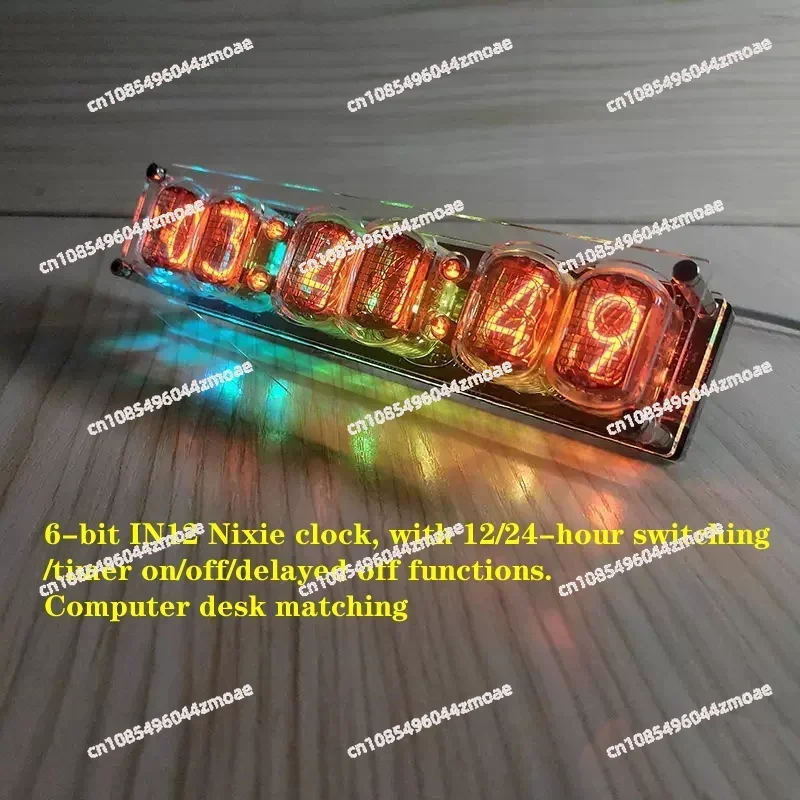 

6-битные часы Nixie IN12, часы с светящейся трубкой и функциями переключения 12/24 часа/включения/выключения/задержки выключения. Соответствие компьютерного стола