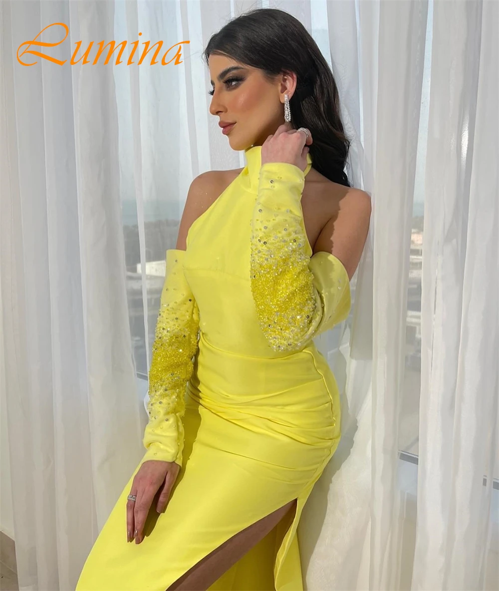 فستان سهرة مخصص عالي الجودة من الساتان أنيق بدون أكمام للحفلات الراقصة فساتين حورية البحر الرقيقة للمناسبات الخاصة