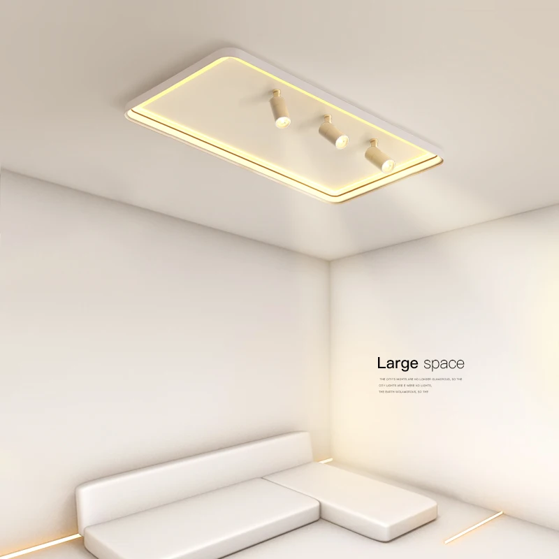 Imagem -03 - Lustre Led Quadrado Moderno com Holofotes Luzes de Teto para Sala e Quarto Luminária para Decoração Doméstica Branco e Preto ac 85220v