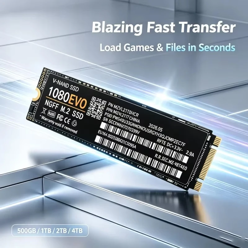1080 EVO M.2 2280 NGFF PCIe 3.0 SSD Up to Internal Solid State Drive 500GB-4TB For Laptop Desktop Gaming PC Storage
