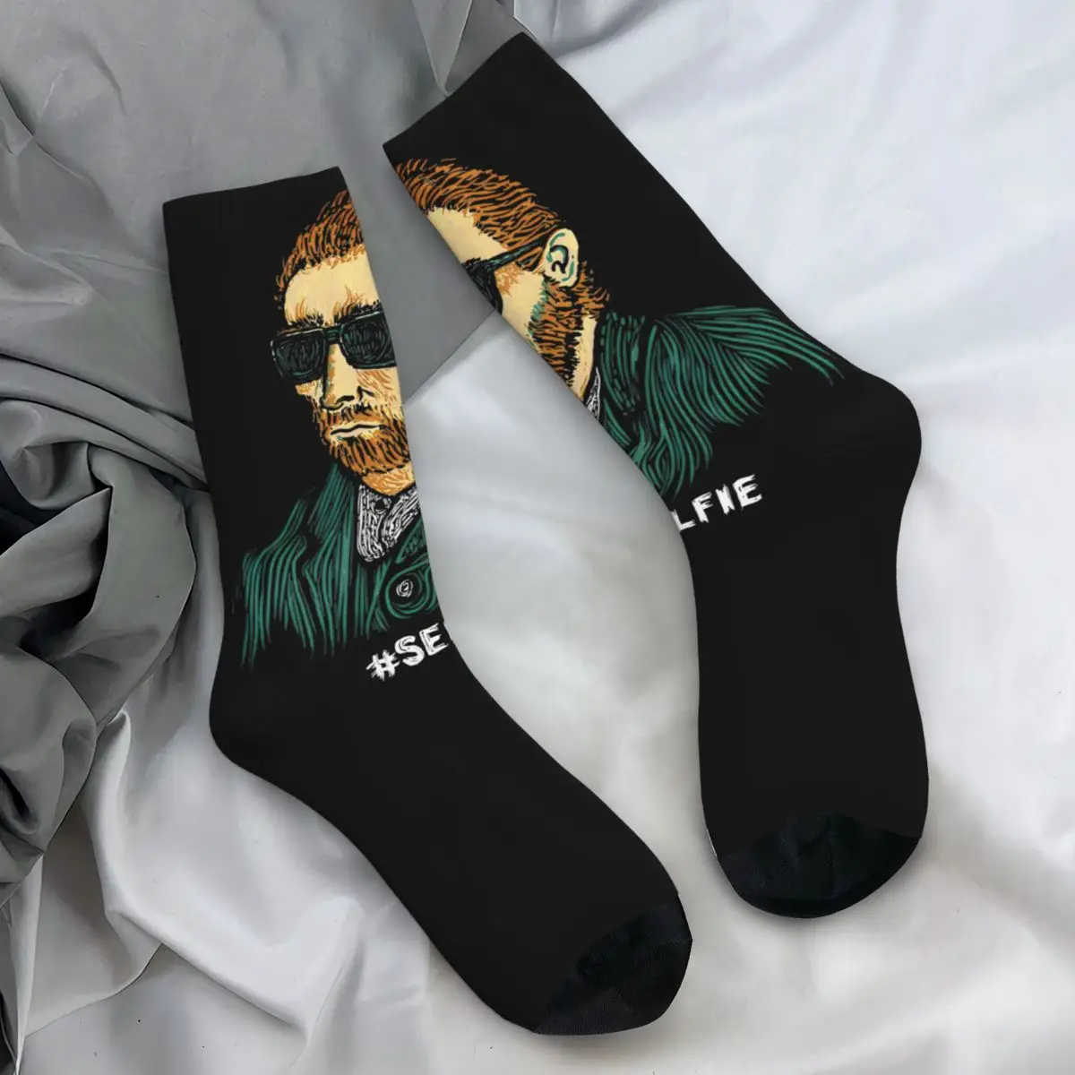 

Van Gogh Its Vincent Socks Vintage Stockings Autumn Anti Slip Men Socks Comfortable Design Running Sports Socks