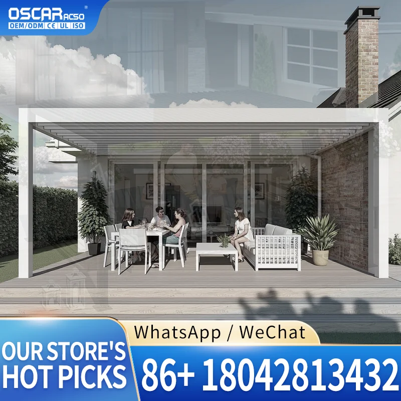 Aluminium Outdoor Motorized Louvered Roof Bioclimatic Patio Pergolas for Garden Backyard Balcony pergola