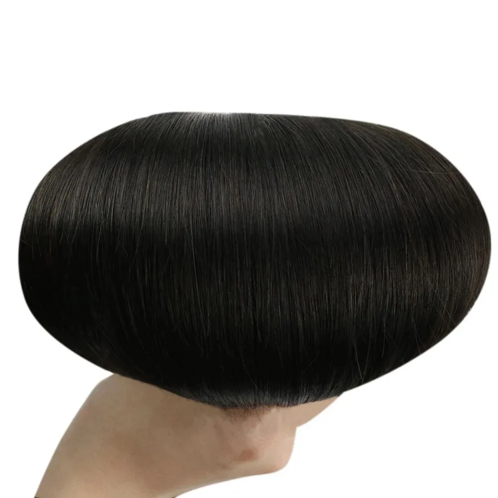 Extensões retas da trama do cabelo humano para mulheres, cabelo humano 100% real, pele preta natural, 16-26 dentro, 20 PCes