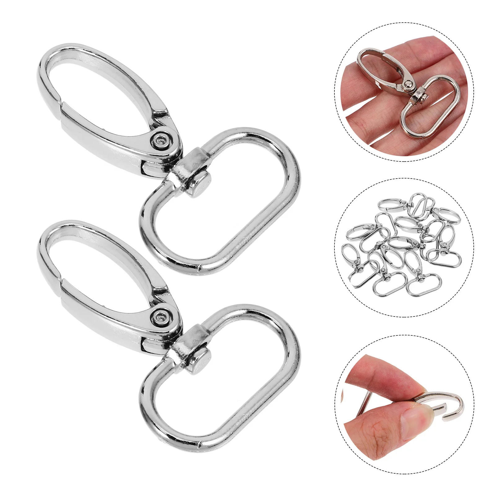 

10pcs Swivel Metal D-Ring Adjustable Bag Strap Buckles Portable Buckles For Purse Removable Bag Accessories Hardware
