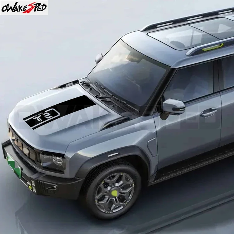 Jetour T2 2024 2023 2025 Traveler Off-Road 4X4 hood Vinyl hood Striped Sticker Accessories