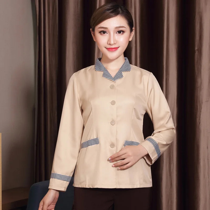 

Wholesale Spot Long Sleeve Spring and Autumn Women's Residential Property Cleaning Service Uniform Hote