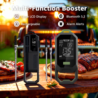 Wireless Meat Thermometer Bluetooth Probe Real-Time Ambient and Food Temperature Tracking for Cooking, BBQ, Grill, Smoker