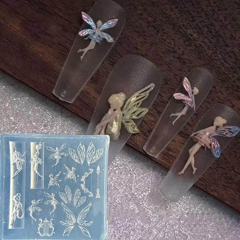 [HS]3D Fruit Silicone Nail Mold Sweet Flower Petals Fairy Nails Templates DIY Nail Art Decor Manicure Template