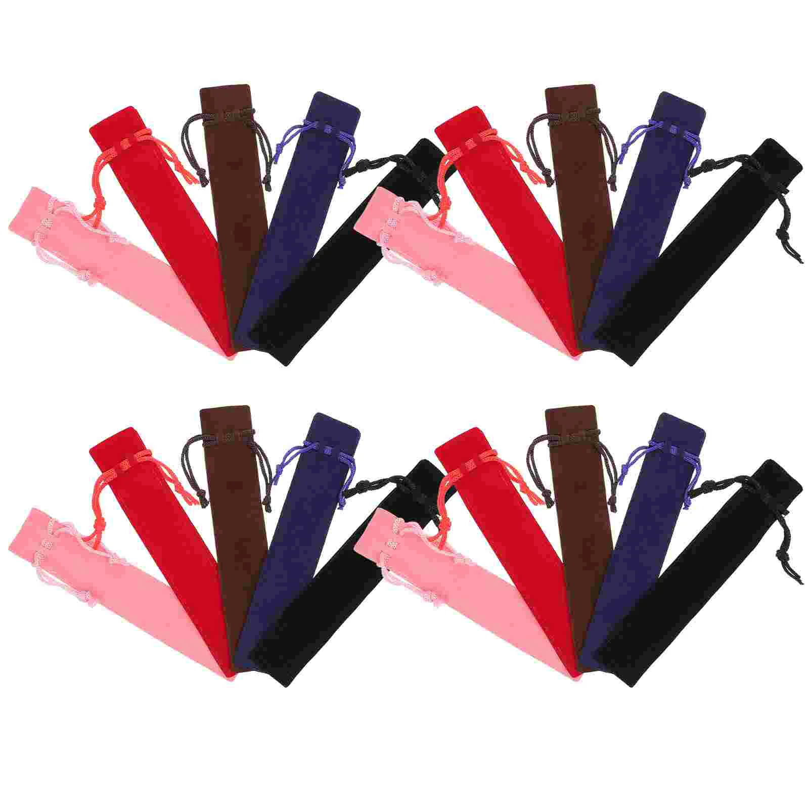 20 Pcs Gift Bags Pen Pouch Flannel Case Drawstring Beam Port Storage Sleeve Holder