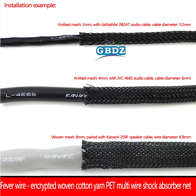 

PET Braided Cable Sleeve 2/4/6/8/10/16mm Expandable Tight High Density Hardness Insulated Line Protection Wire Wrap Sheath