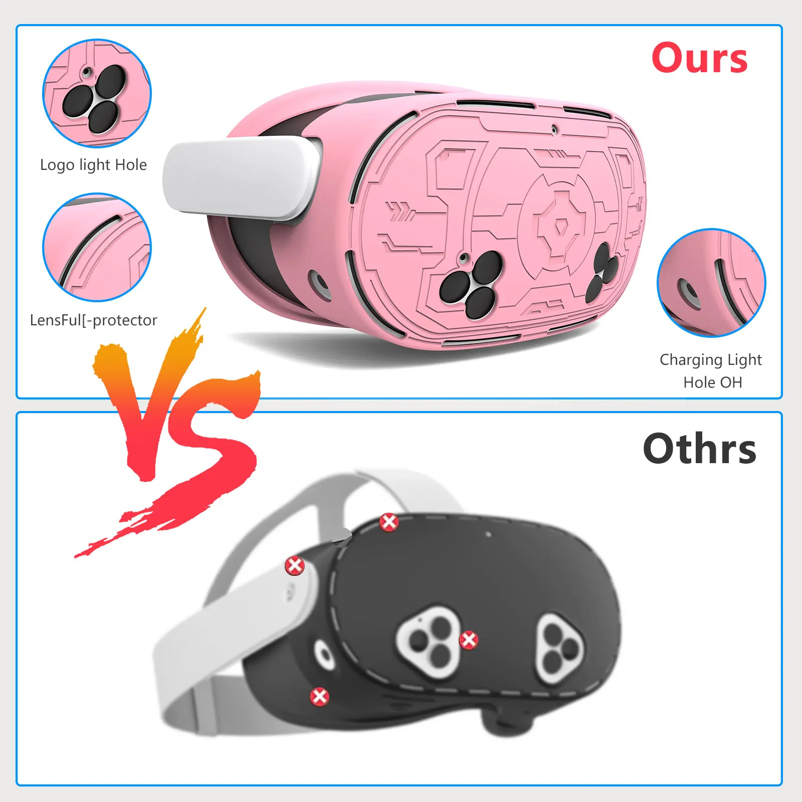 

VR Silicone Protective Cover Set for Meta Quest 3s with Battery Opening Controller Accessories Compatible with VR Shell