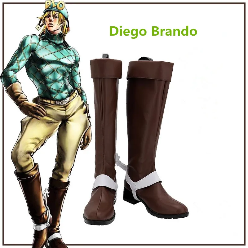 JoJo's Bizarre Adventure Diego Brando Cosplay Costume Shoes Handmade Faux Leather Boots