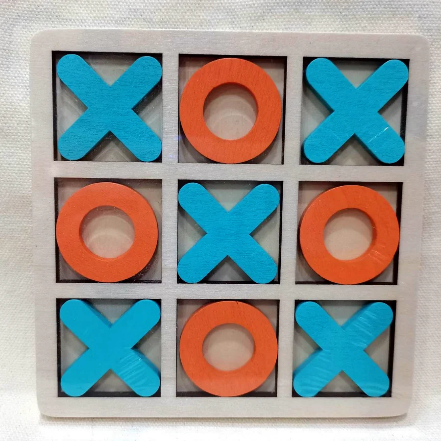 

Tic-tac-toe toy, blue and orange color XO chess, light portable board party game