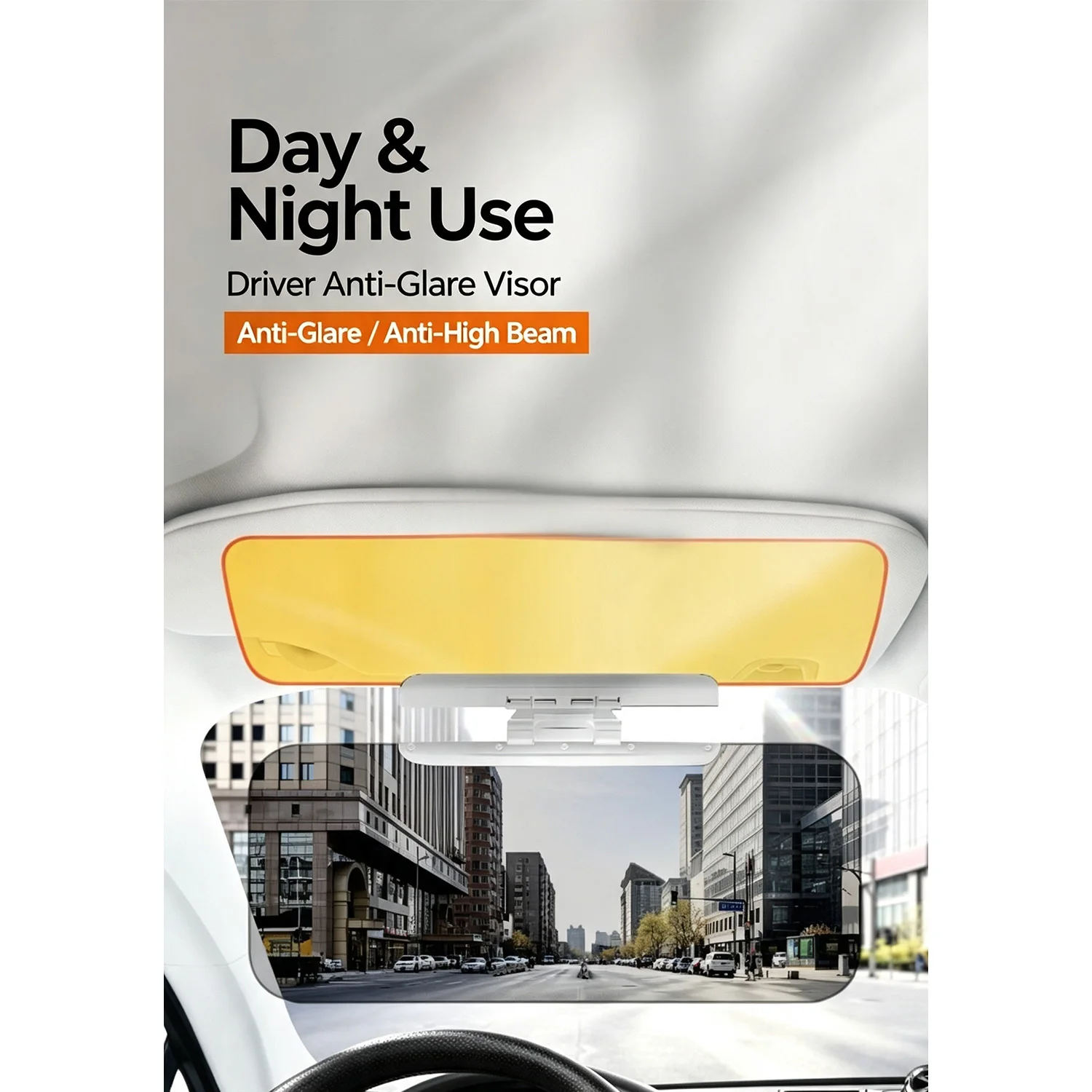 1pc Car Sun Visor Goggle Night Vision Driving HD Anti Sunlight Dazzling Day Mirror UV Fold Flip Down Clear View Interior Mirrors