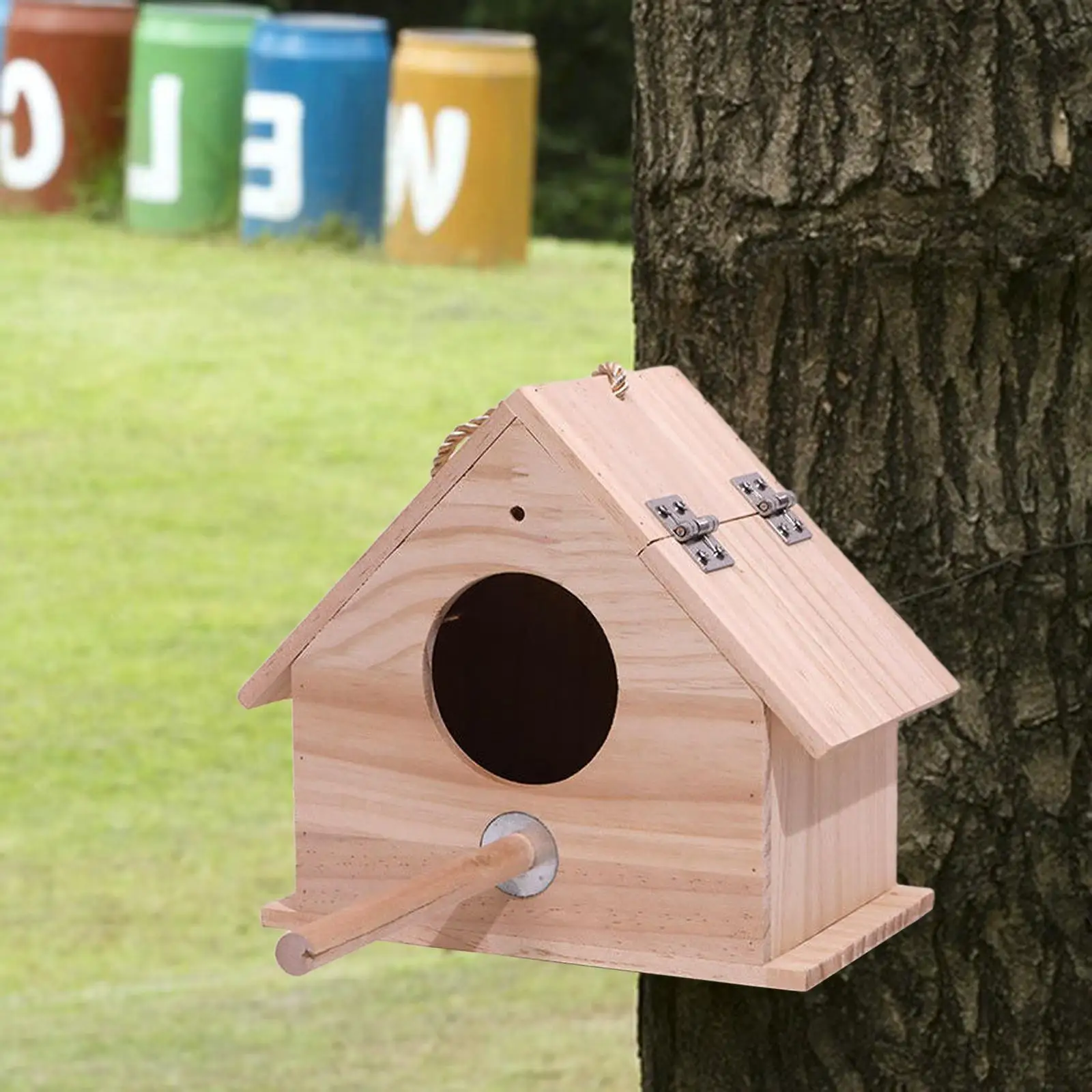 

Bird House Birds Nest Wooden Bird Box ,Outdoor Bird Box for Big Birds, Outdoor