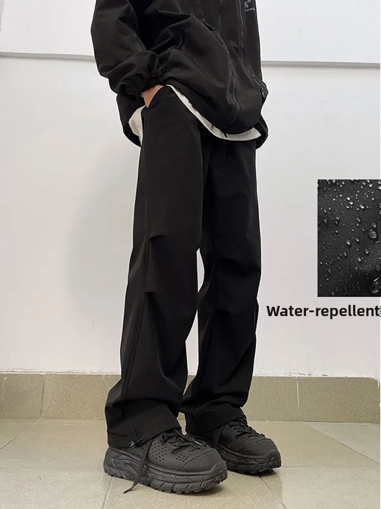 

Мужские утепленные флисом брюки-карго для активного отдыха, водонепроницаемые, в американском повседневном стиле, с низкой посадкой, рабочие брюки с декоративной строчкой