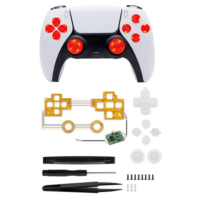 ForPS5 Controller DIY Color Light Board 6 Colors Can Switch DIY Luminated D-pad Thumbsticks Buttons LED Kit For Playstation 5