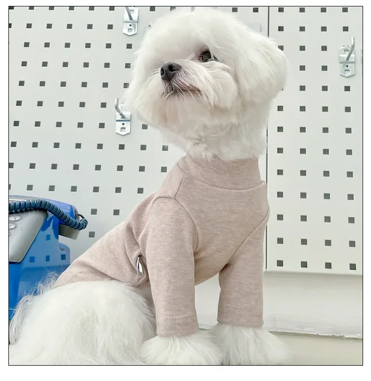 New Cotton Pet Bottoming Shirt Dog Clothes Schnauzer Corgi Cat Turtleneck Tight Bottoming Shirt Warm and Comfortable