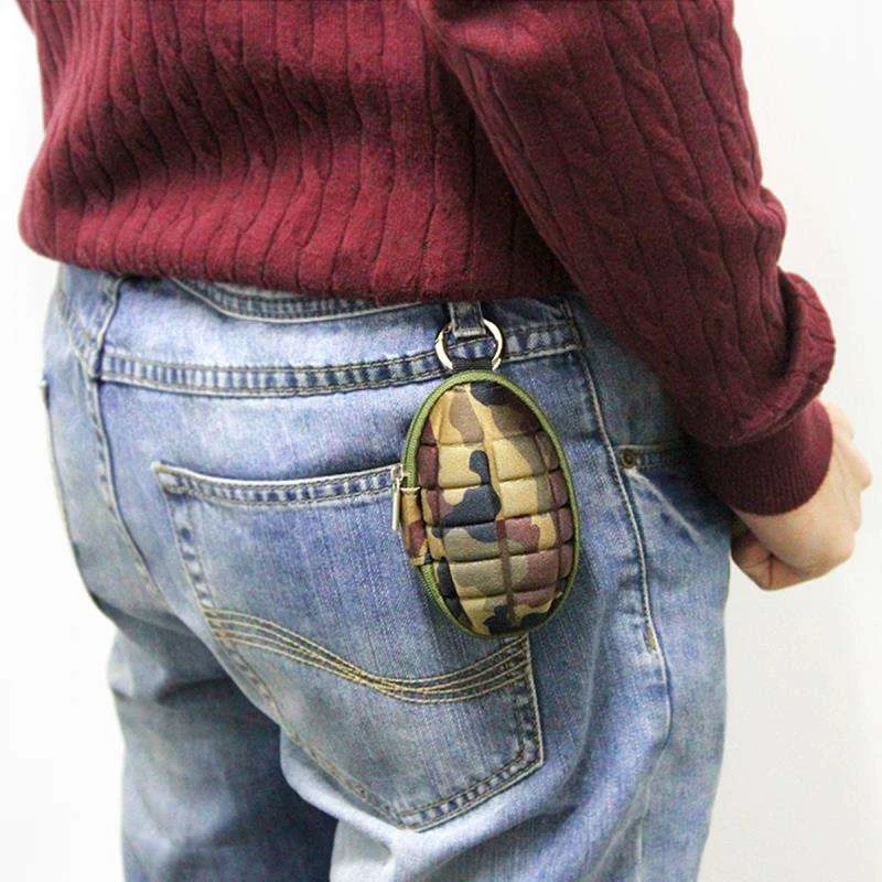Kids Boys Toy Hand Grenade Shaped Key Coin Holder, Hot Sale Hand Key Coin Purse Wallet for Men Zipper SUPERCUTE Moto & Biker
