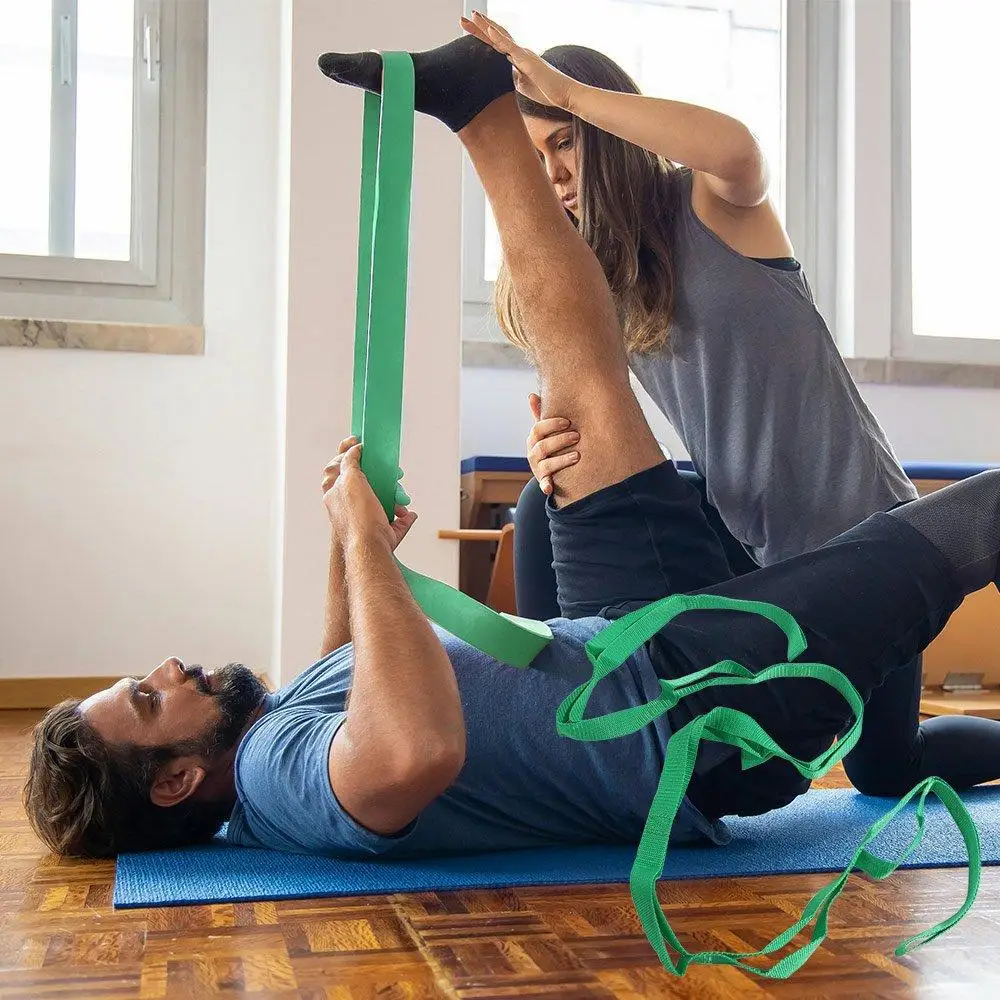 Adjustable Yoga Stretch Band Breathable 10 Loops Yoga Resistance Band Comfortable Durable Stretch Out Strap with Loops