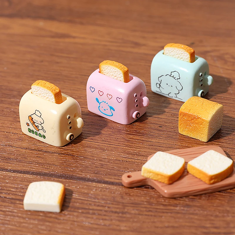 2/1pcs  Doll House Mini Simulated Toast Bread Maker Food Play Decoration DIY Model Miniatures Scene Props Resin Accessories