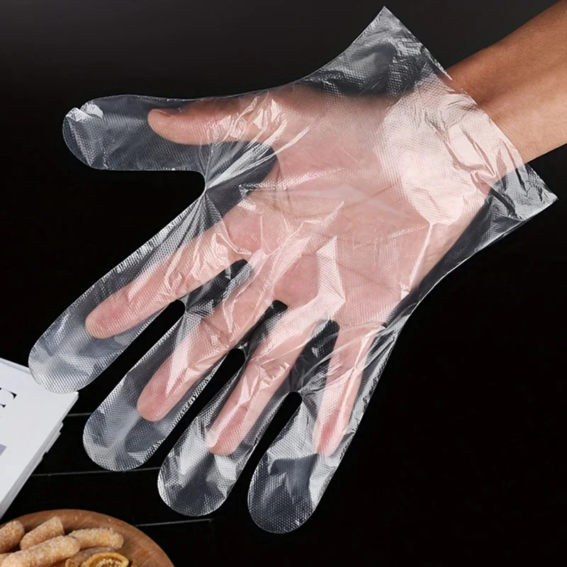 1000/100Pcs Transparent Disposable Gloves Waterproof Food Grade Gloves Kitchen Cleaning Tools Home DIY Cooking Baking Tools