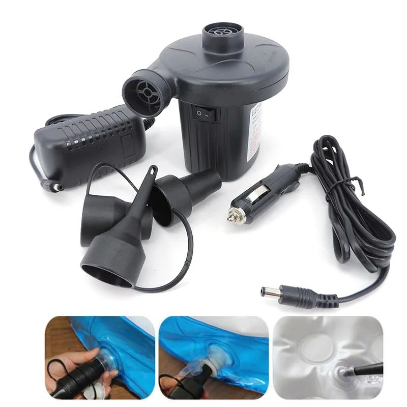 Electric Air Pump For CAR Buoy Swim Pool Ring AC Boat Fishing Lifeboat Raft Inflatable Boat Mattress Toy M20