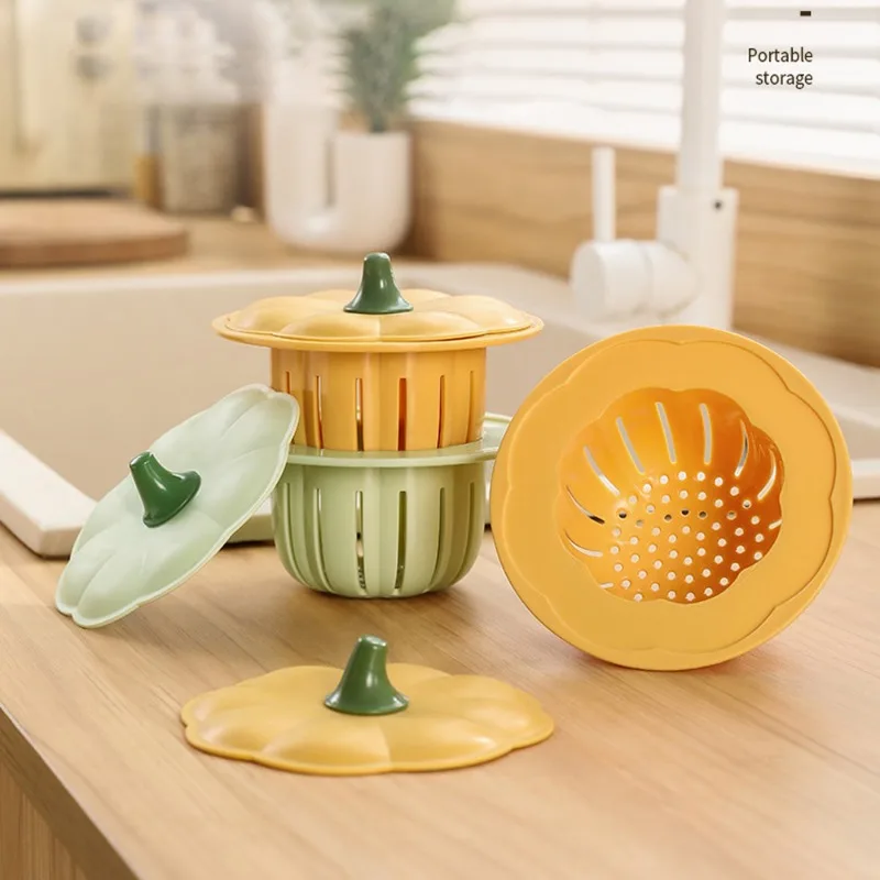 Lavello filtro Cactus Cute Pumpkin Sink Strainer con coperchio Anti Blocking Basin Drain Stopper Basket Waste Collector Hair Catcher